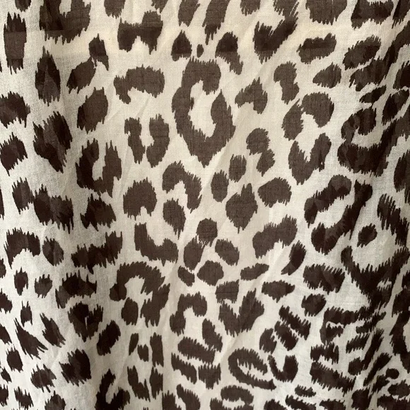 J Crew Leopard open front fringe detail kimono cape cardigan swim coverup SZ M/L - Picture 8 of 14